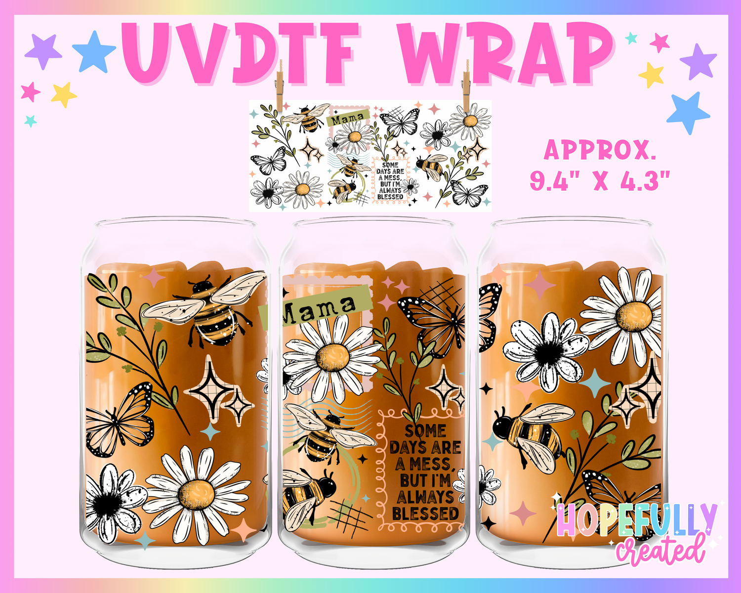 Mama UVDTF Glass Can Wrap
