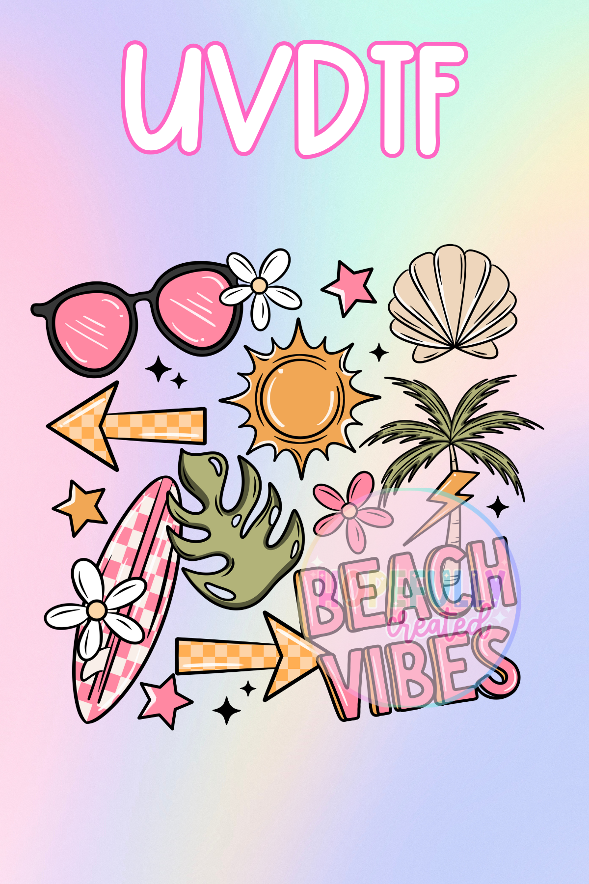 Beach Vibes UVDTF Decal