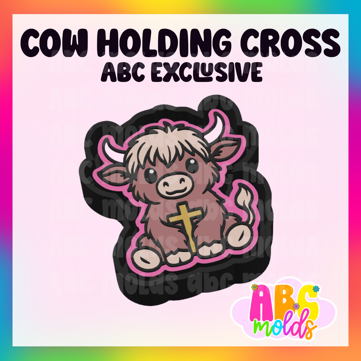 Cow with cross Silicone Freshie Mold