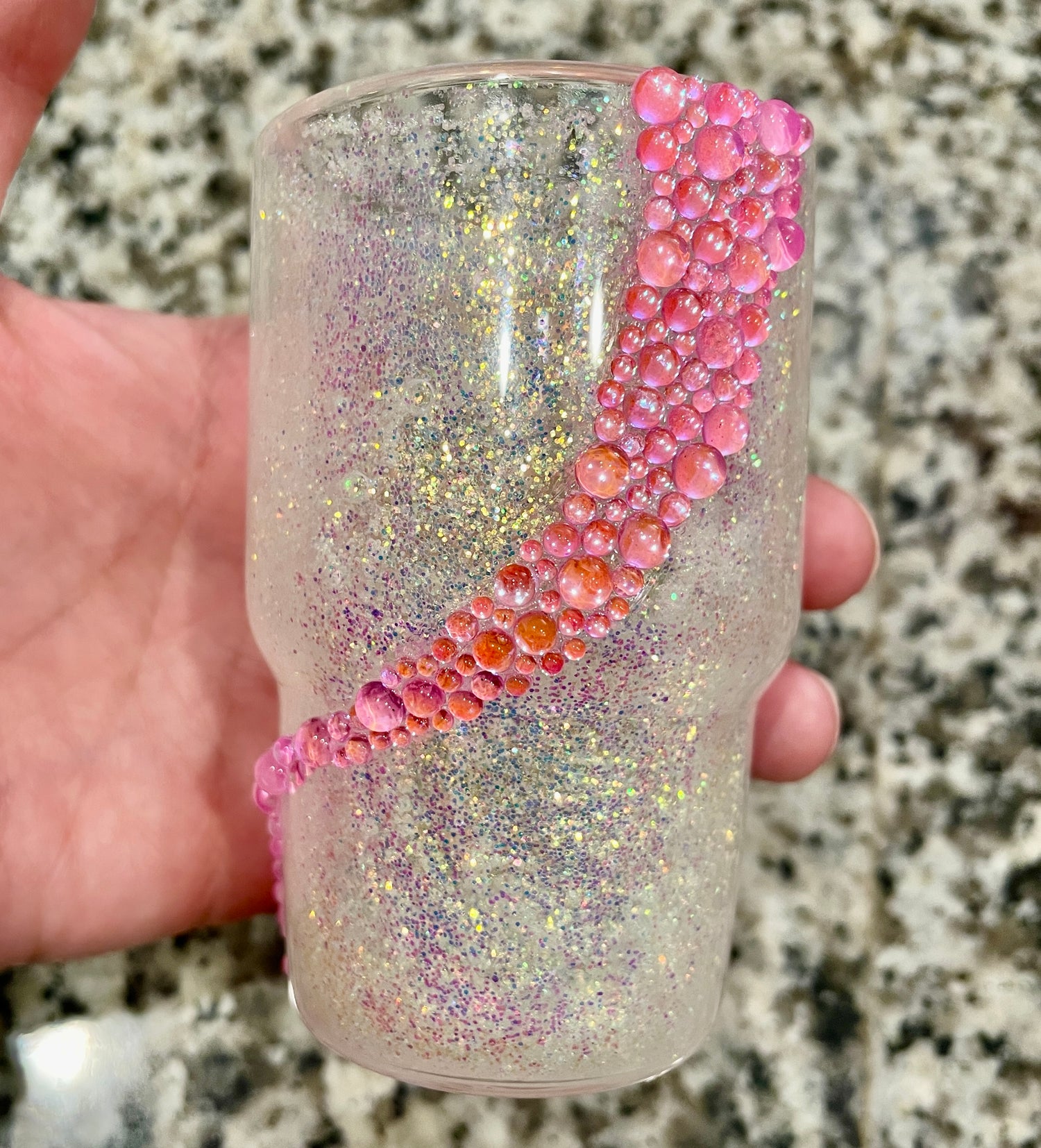 PINK MERMAID TEARS GLASS FLATBACK RHINESTONES