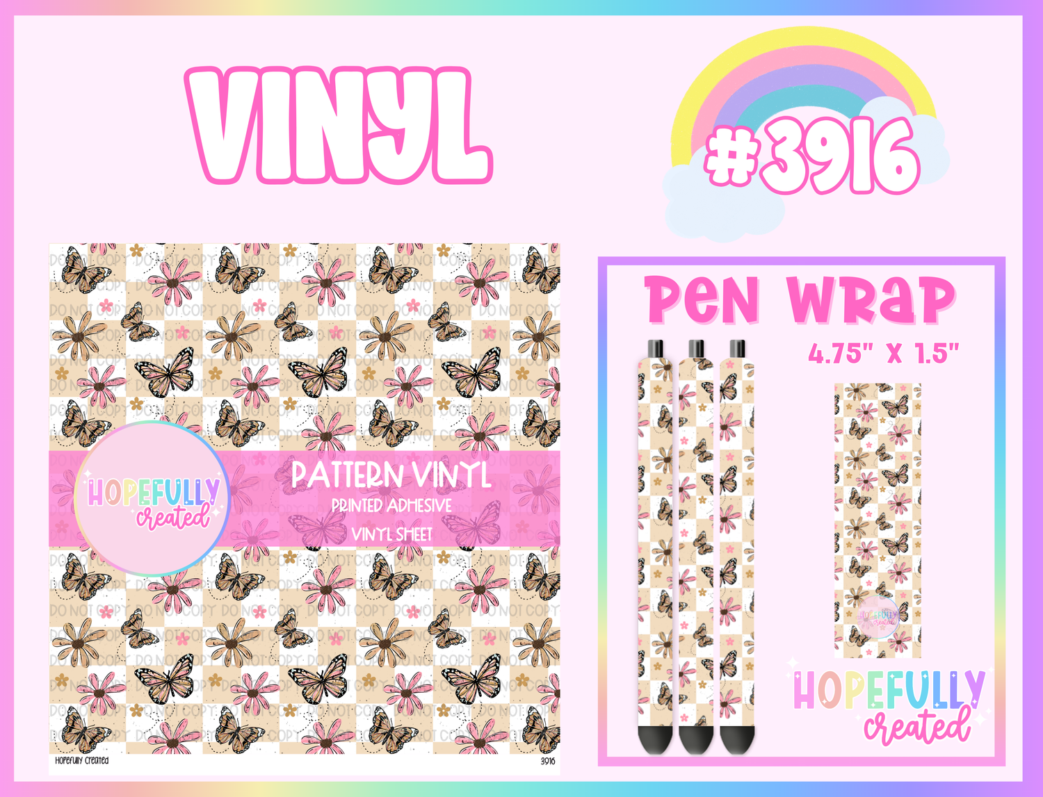 Floral Butterfly Vinyl Collection - 3916