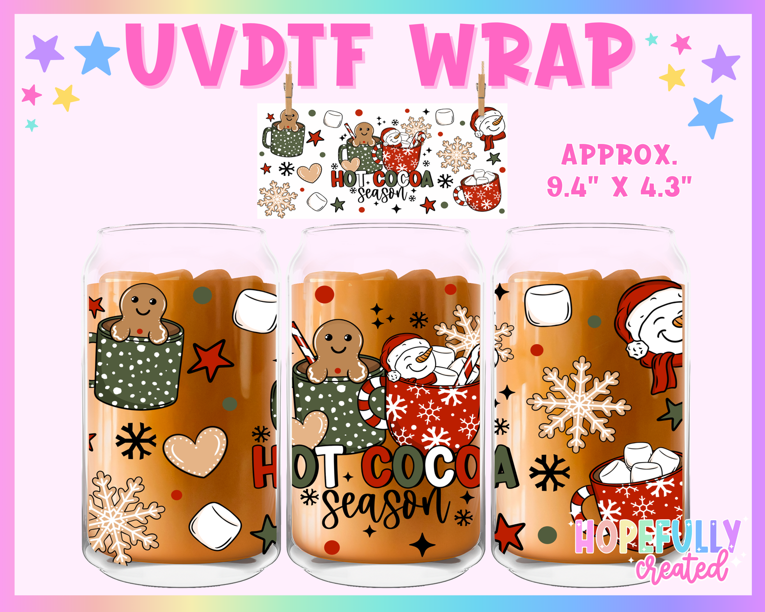 Hot Cocoa Season UVDTF Glass Can Wrap