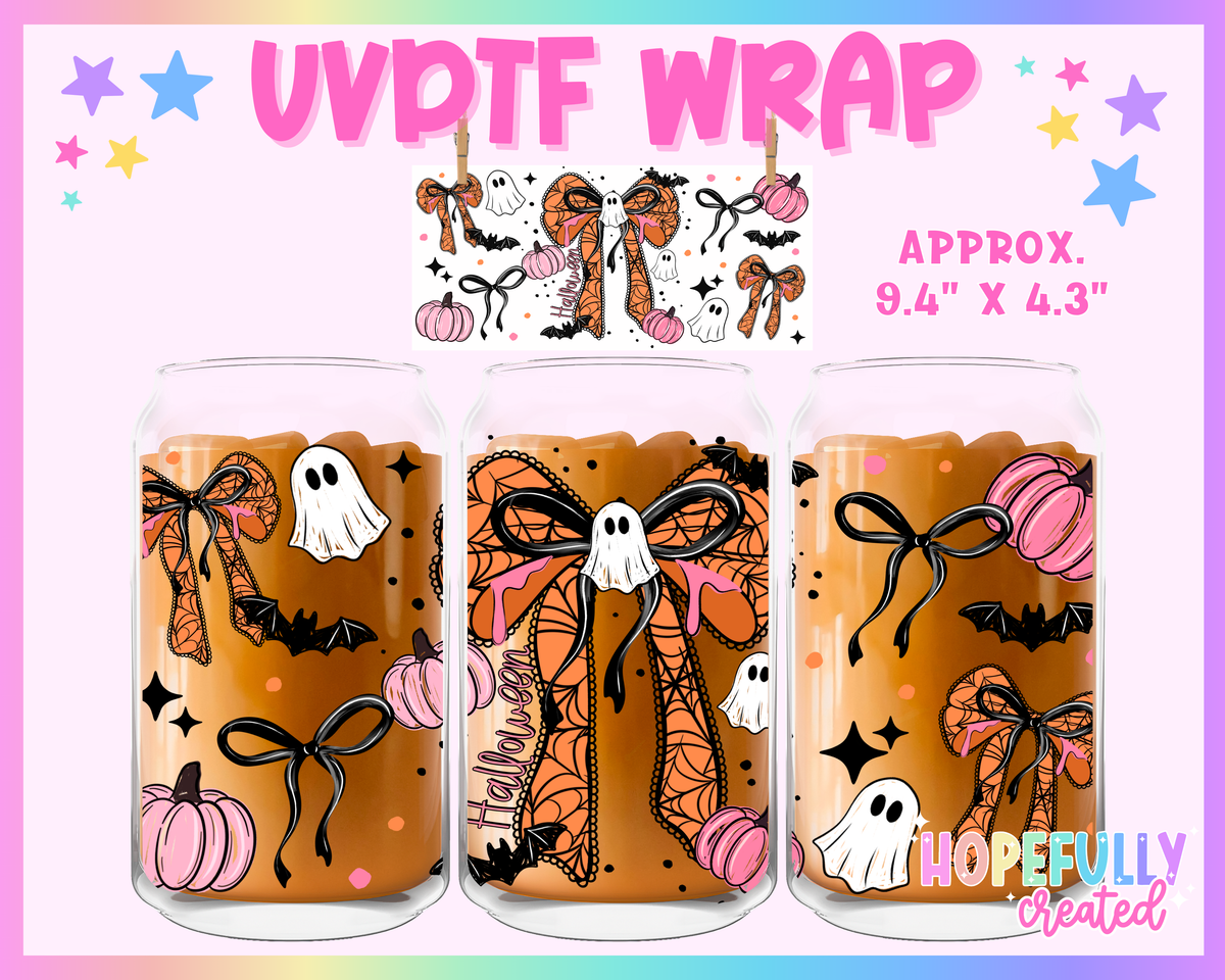 Halloween Bow UVDTF Glass Can Wrap