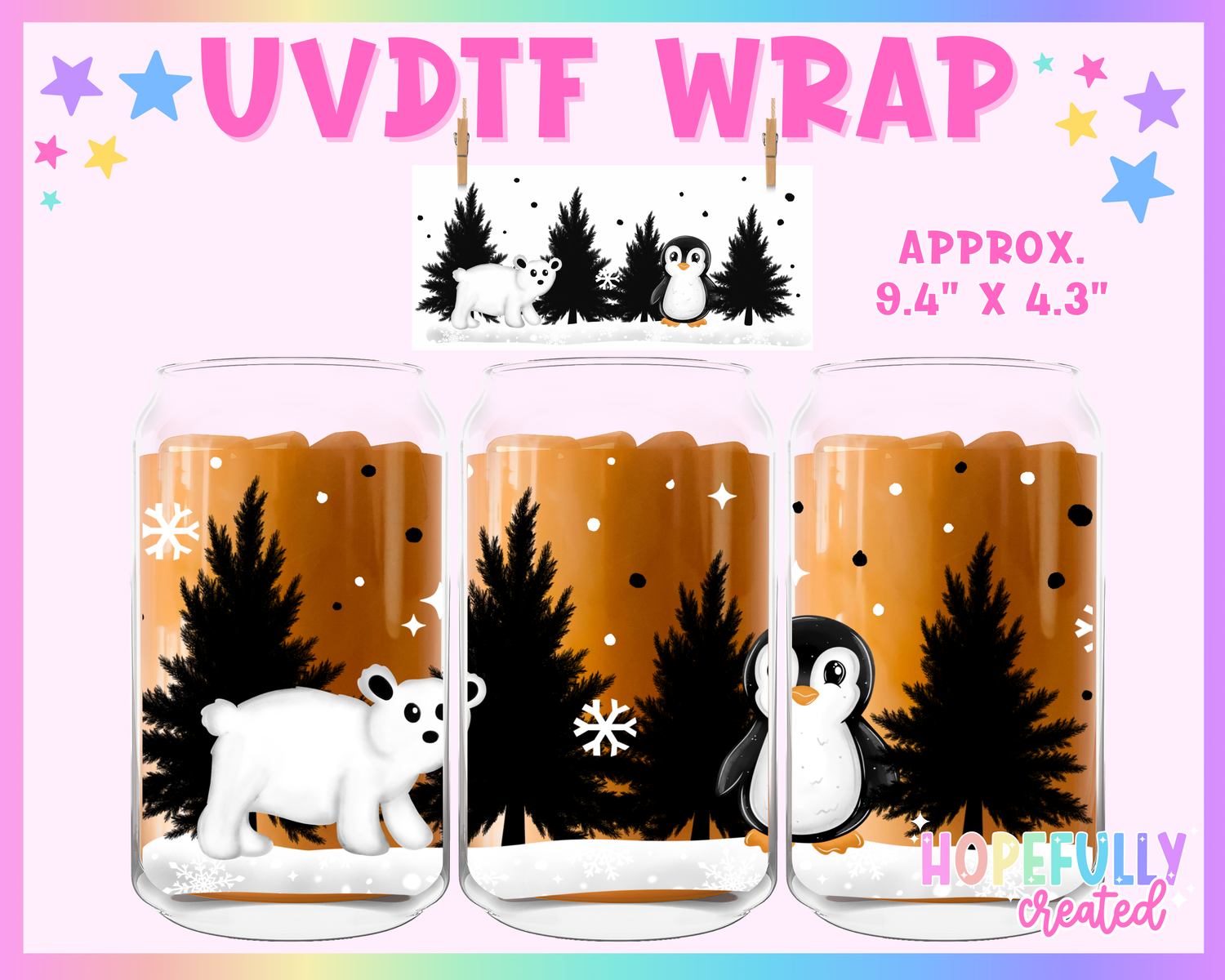 Winter Wonderland UVDTF Glass Can Wrap