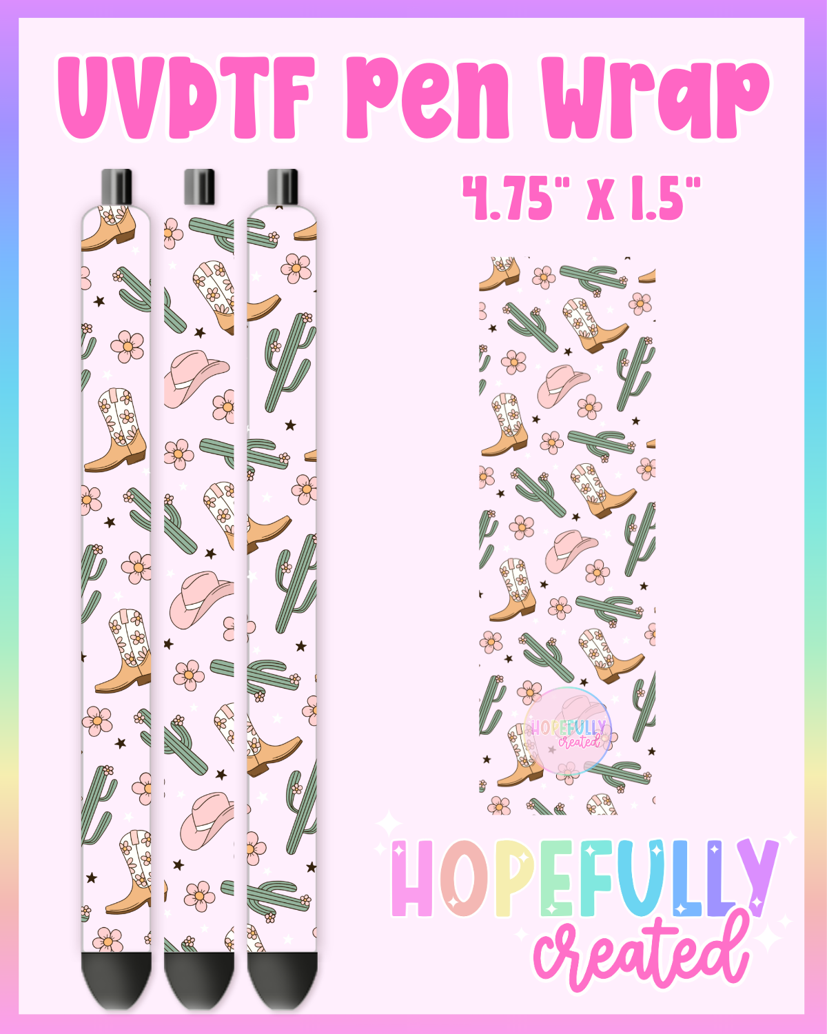 Western UVDTF Pen Wrap
