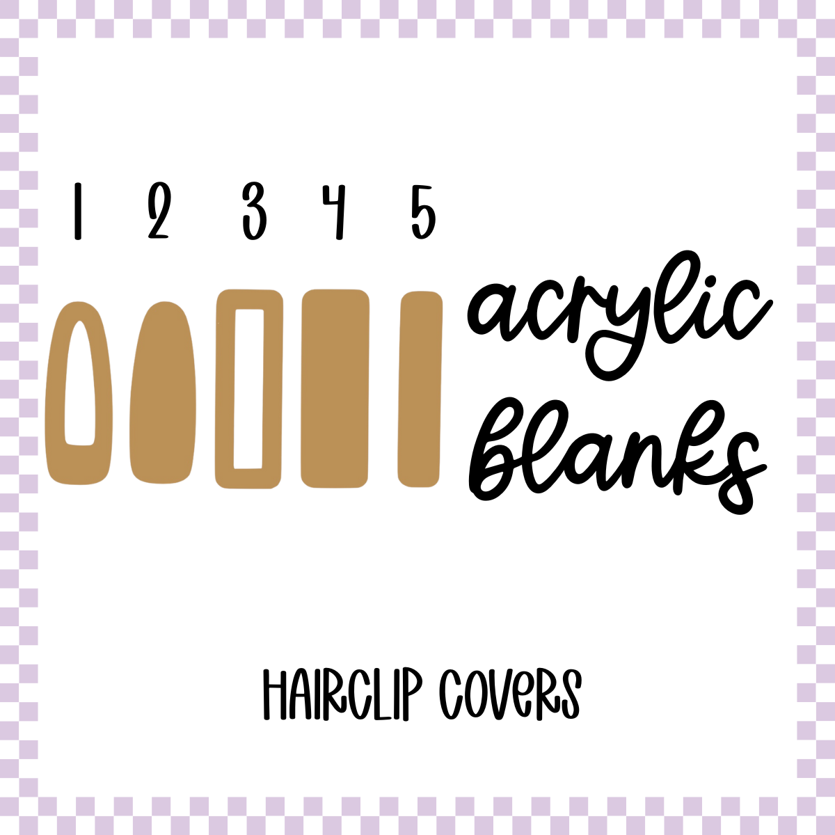 Acrylic Blank - Hair Clip Cover (3pc)