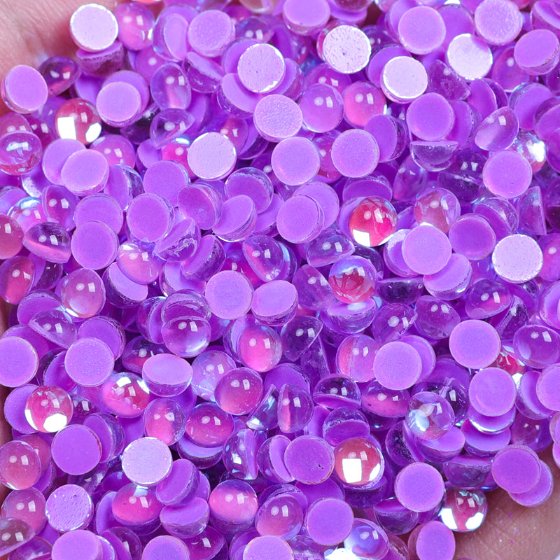 PURPLE MERMAID TEARS GLASS FLATBACK RHINESTONES