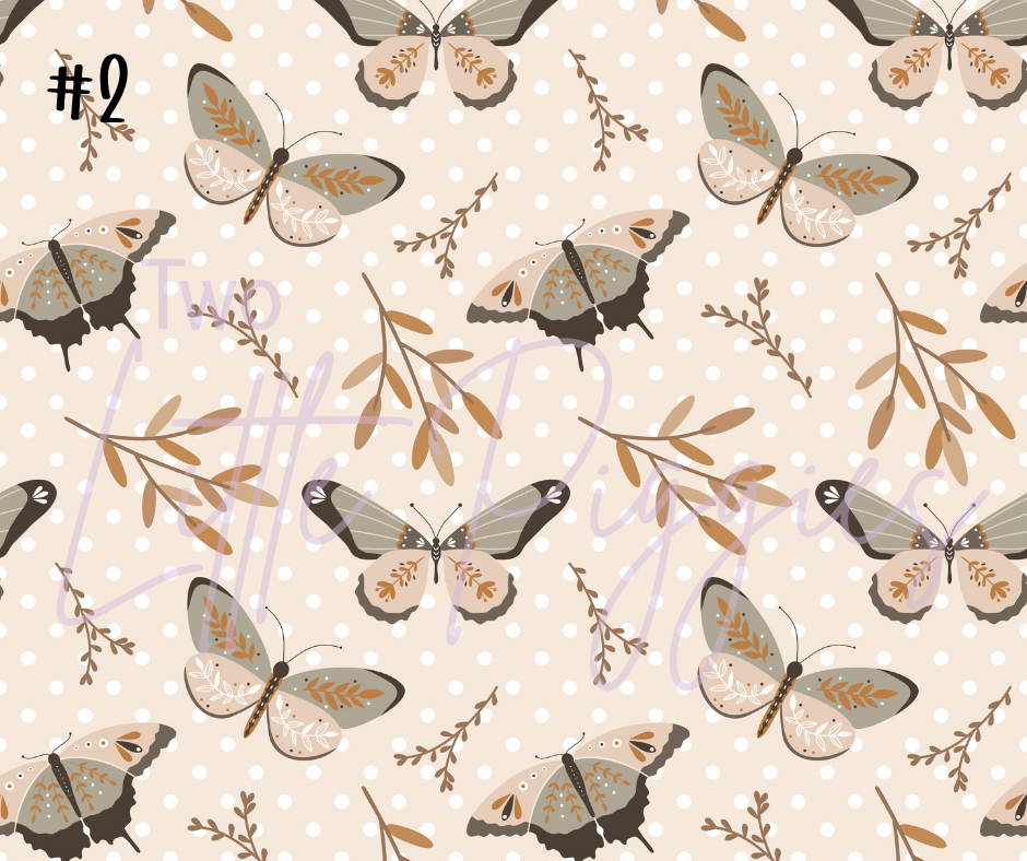 Printed Vinyl - Butterflies in the Garden