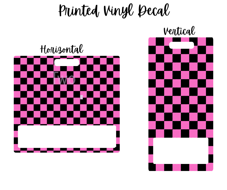 Printed Vinyl -  Pink and Black Checkered