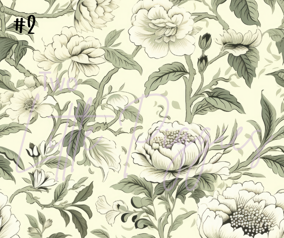 Printed Vinyl - Toile Floral