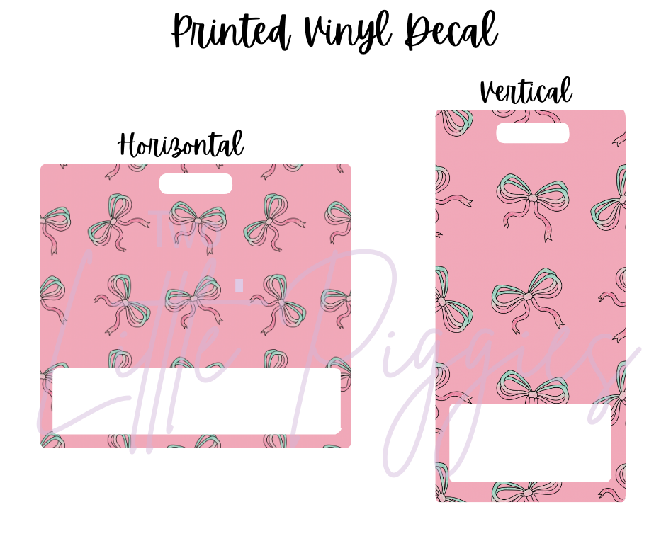 Printed Vinyl - Pink and Teal Bows