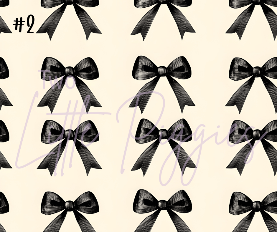 Printed Vinyl - Black and White Bows