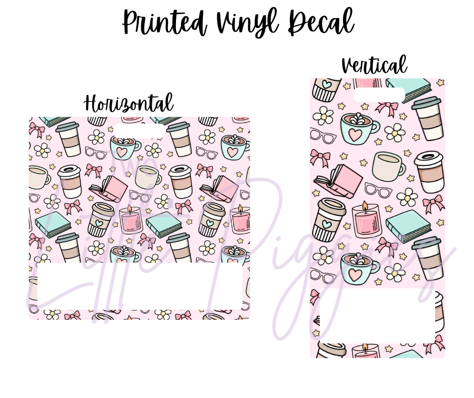 Printed Vinyl - Book and Coffee Girly
