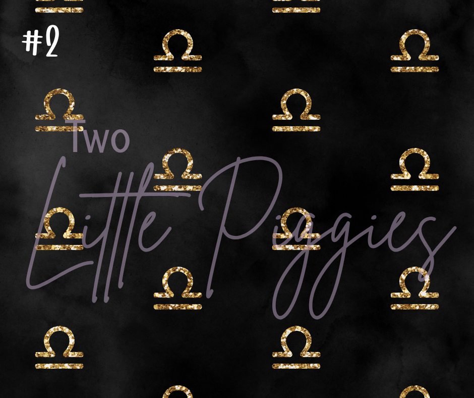 Printed Vinyl - Libra - Black and Gold