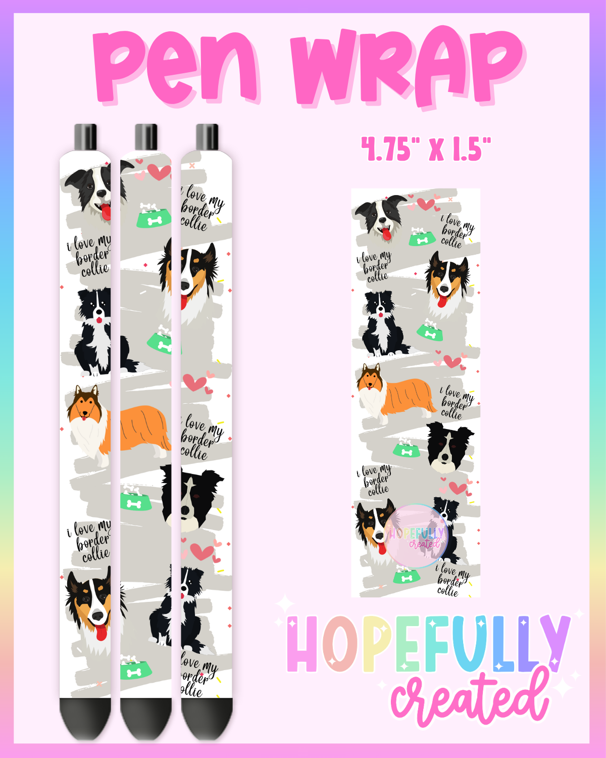 Border Collie Pen Wrap- 4552