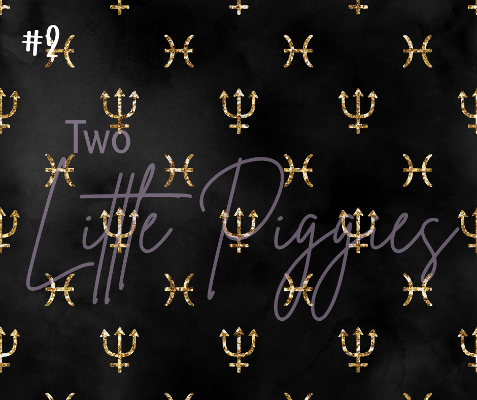 Printed Vinyl - Pisces - Black and Gold