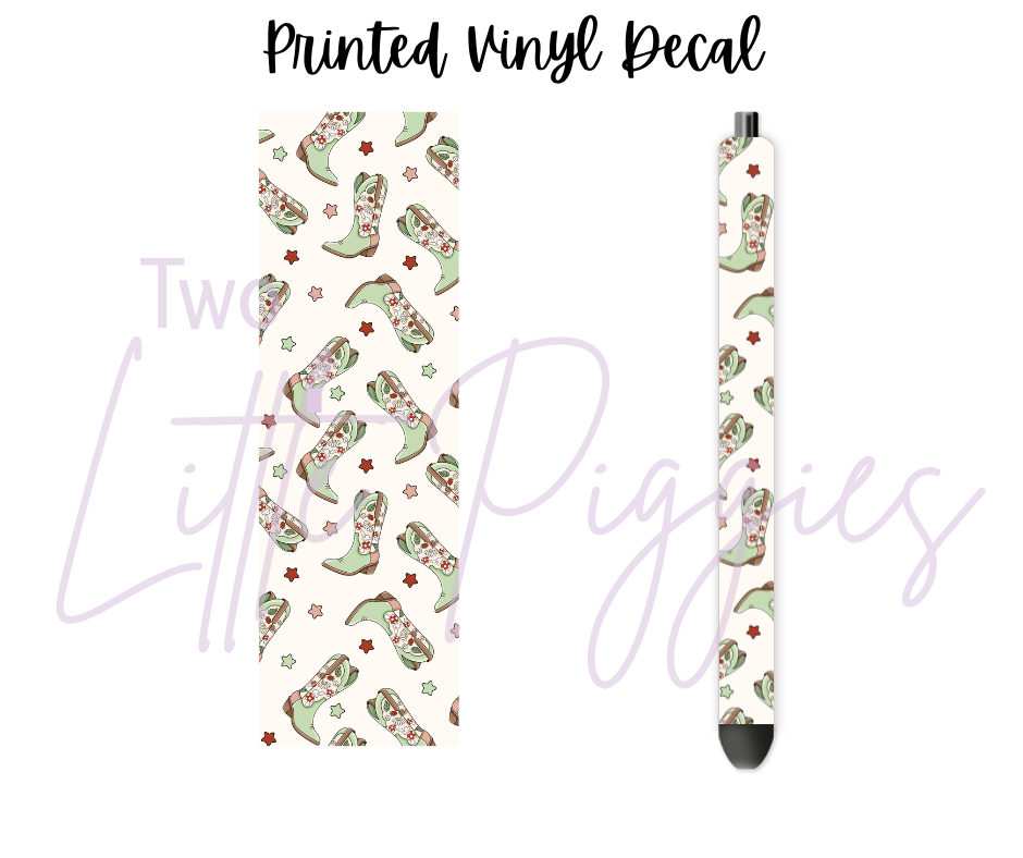 Printed Vinyl - Cottage Core Cowgirl Boots