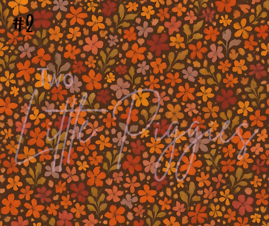 Printed Vinyl - Burgundy Fall Floral