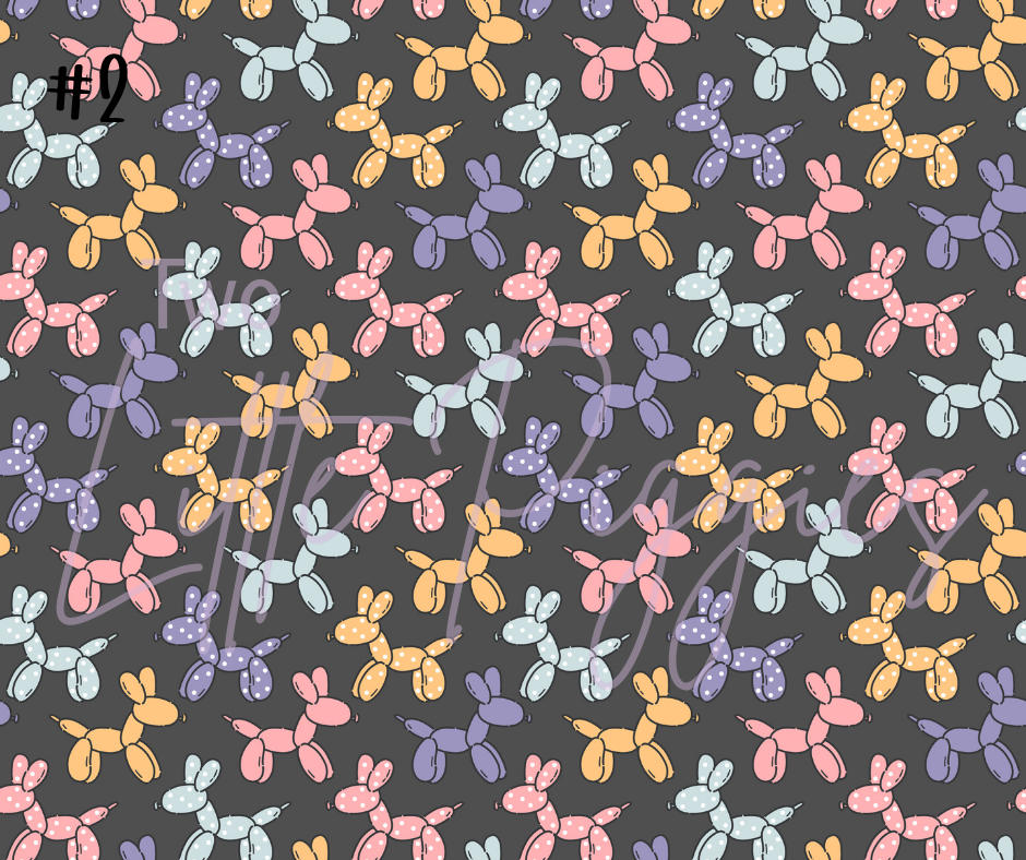 Printed Vinyl - Retro Balloon Dog - Purple