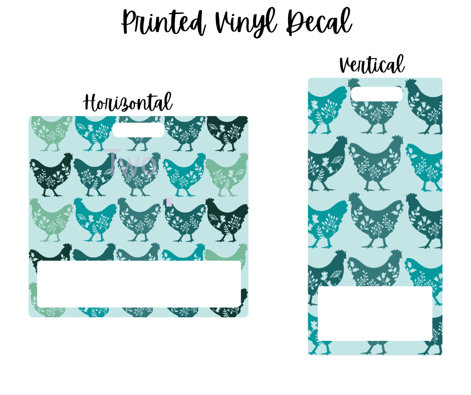 Printed Vinyl - Characters - Teal Chickens