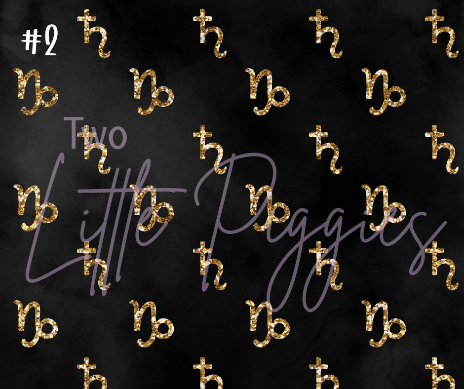 Printed Vinyl - Capricorn - Black and Gold