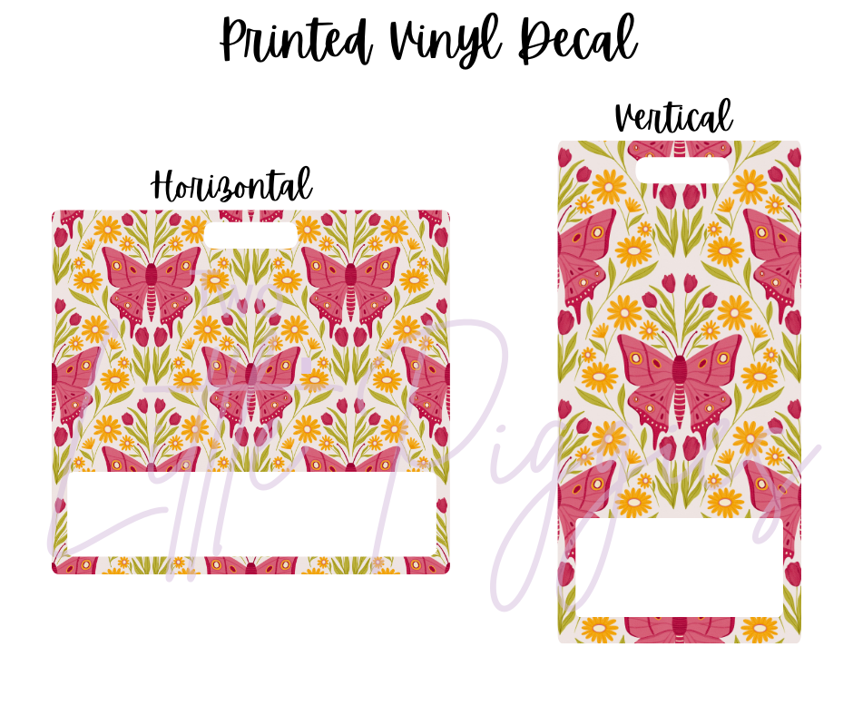 Printed Vinyl - Moths and Tulips