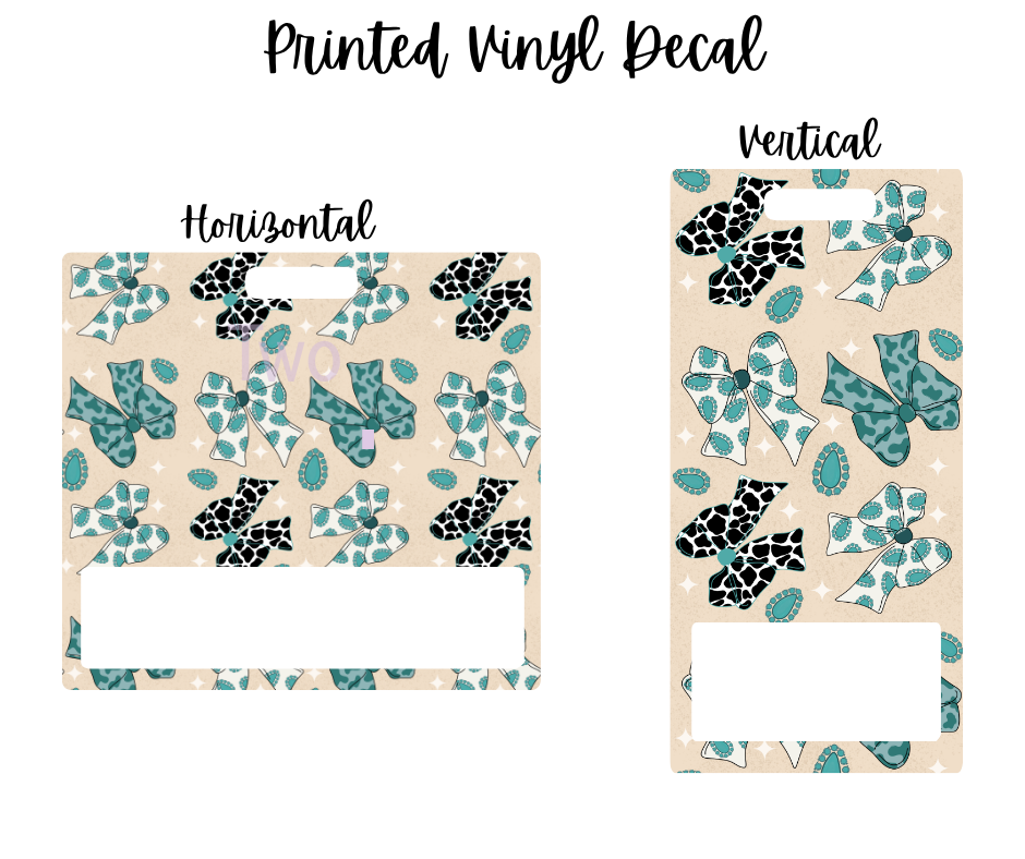 Printed Vinyl - Western Teal Bows