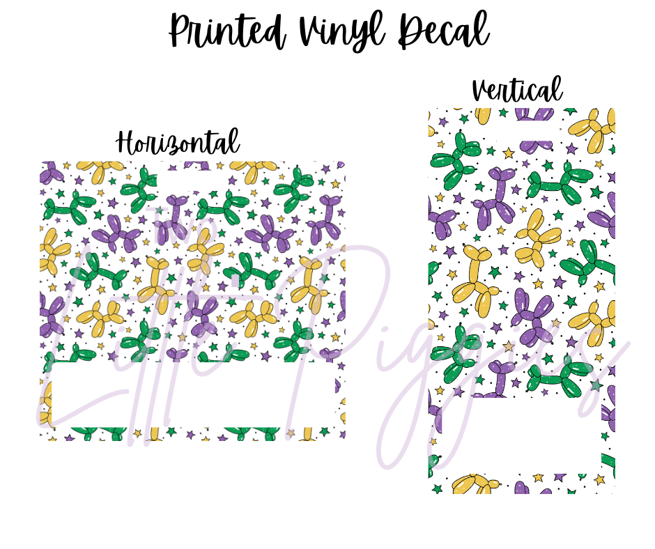 Printed Vinyl - Mardi Gras Balloon Dogs