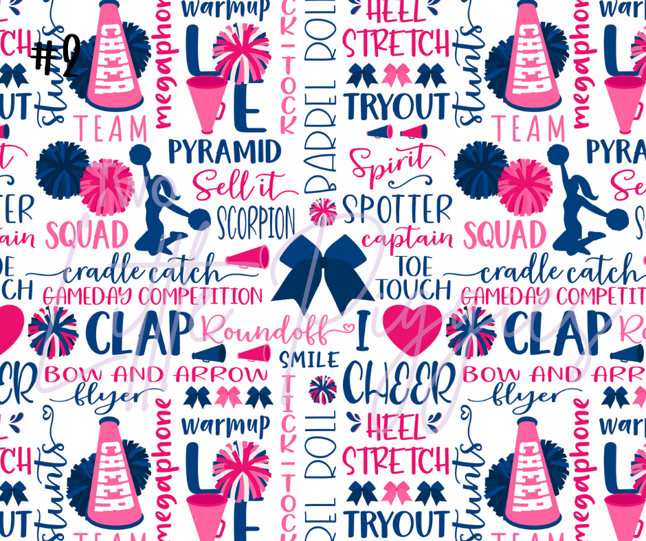 Printed Vinyl - Cheer - Pink and Navy