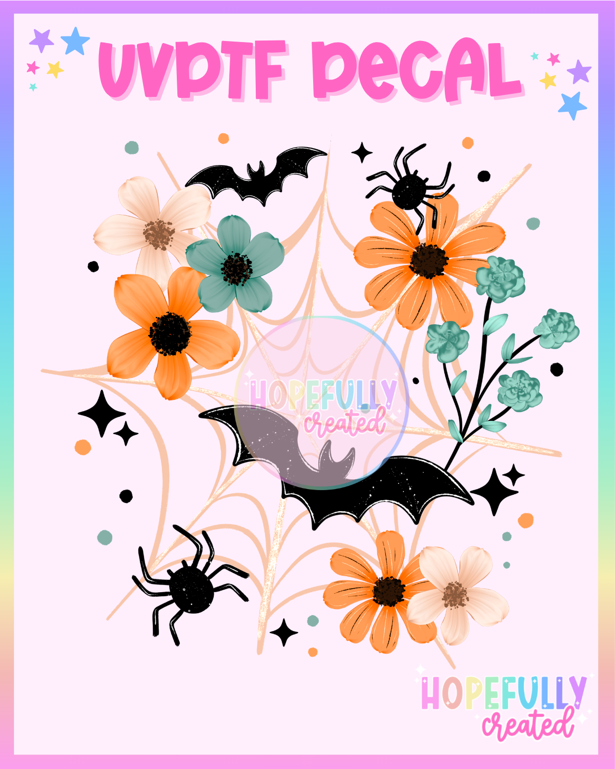 Floral Spider UVDTF Decal
