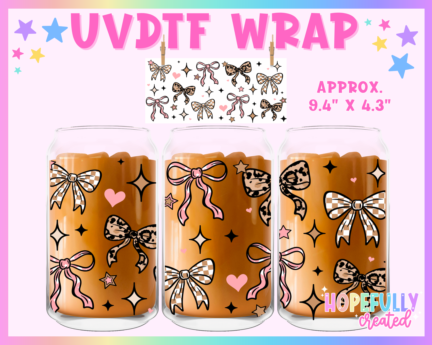Neutral Bows UVDTF Glass Can Wrap