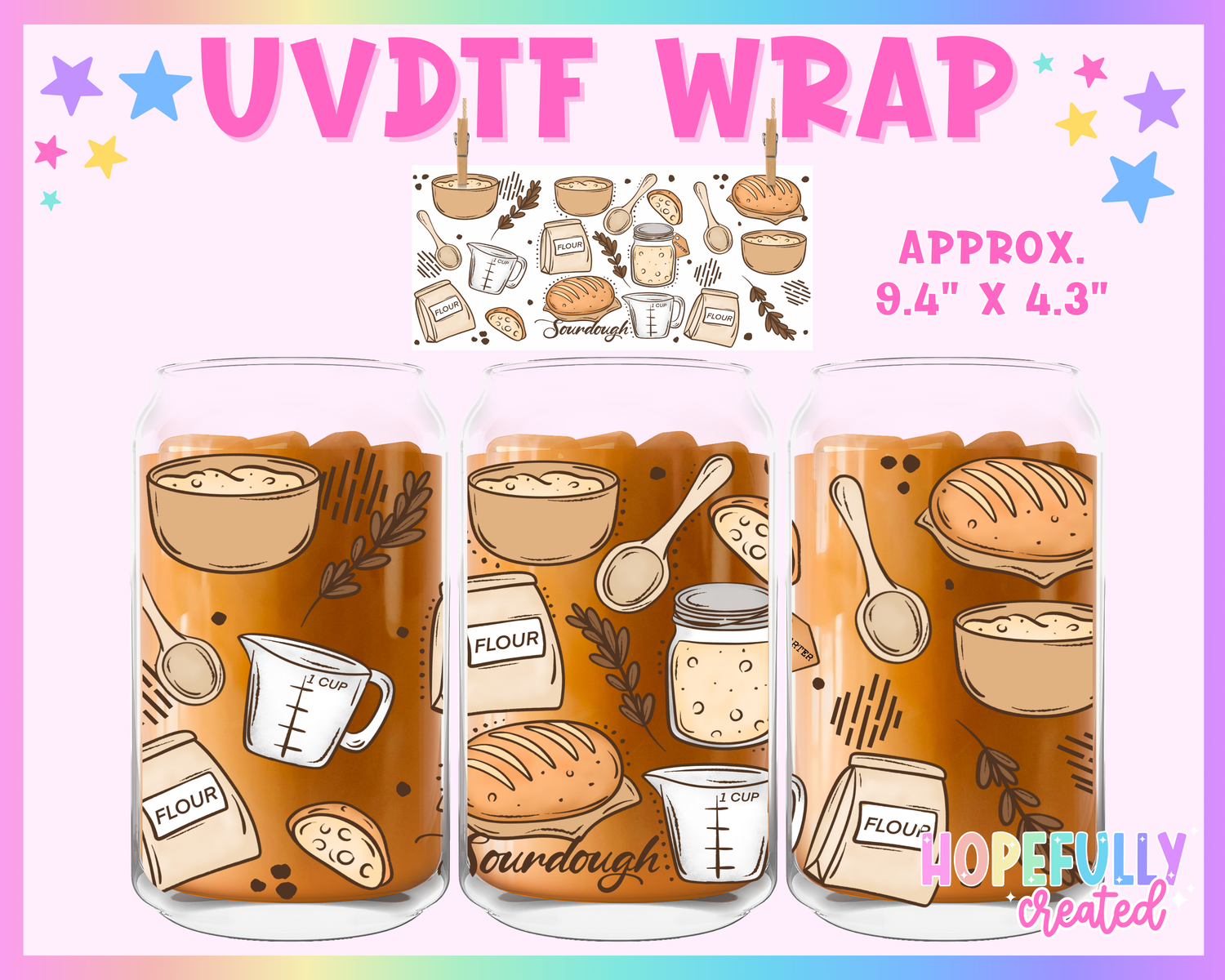 Sourdough UVDTF Glass Can Wrap