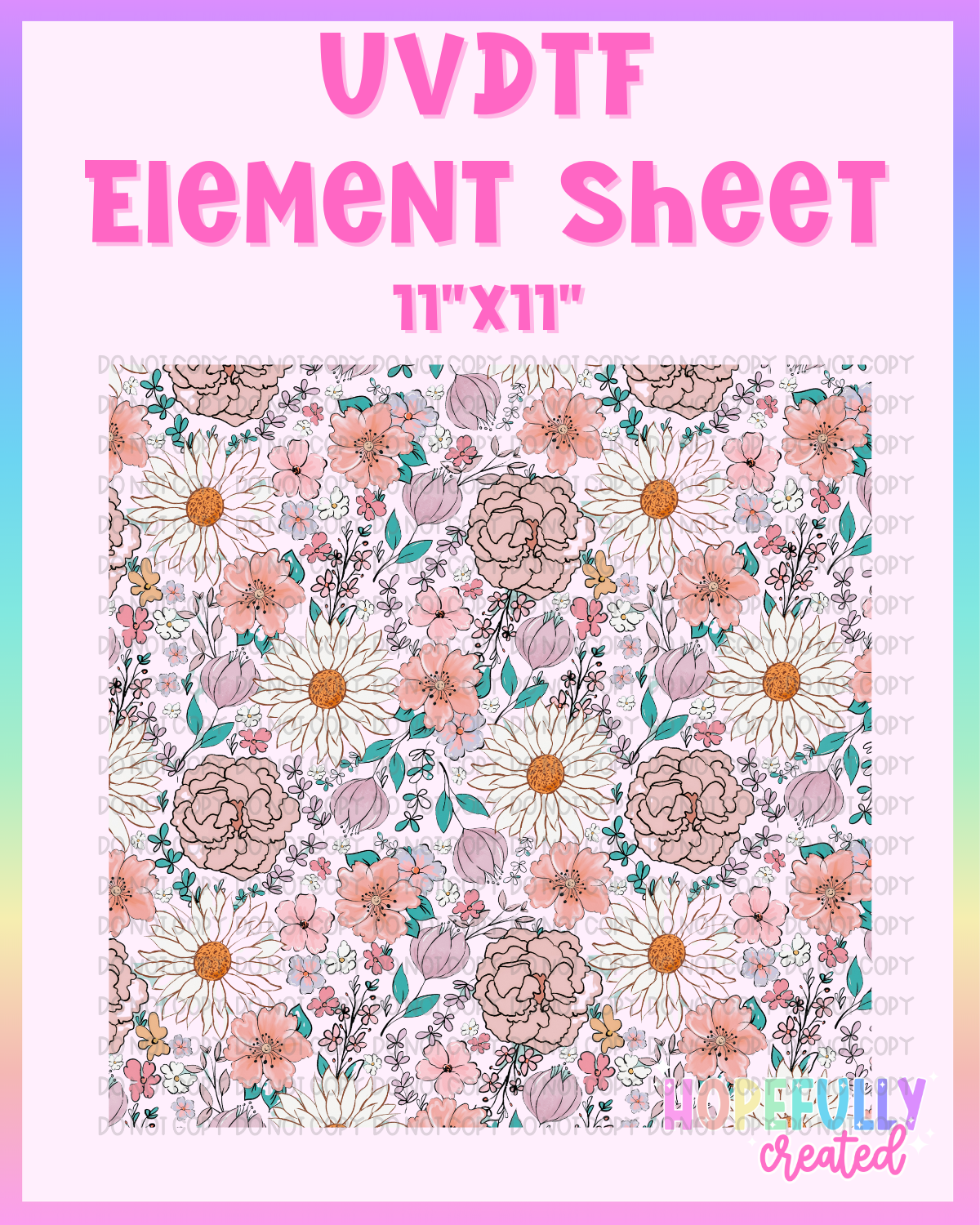 Floral UVDTF Element Sheet