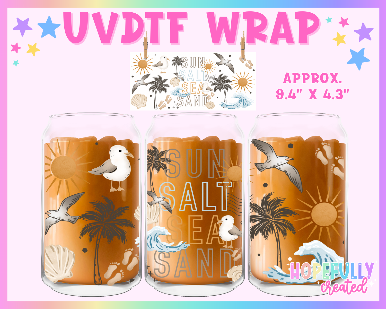 Sun Salt Sea Sand UVDTF Glass Can Wrap