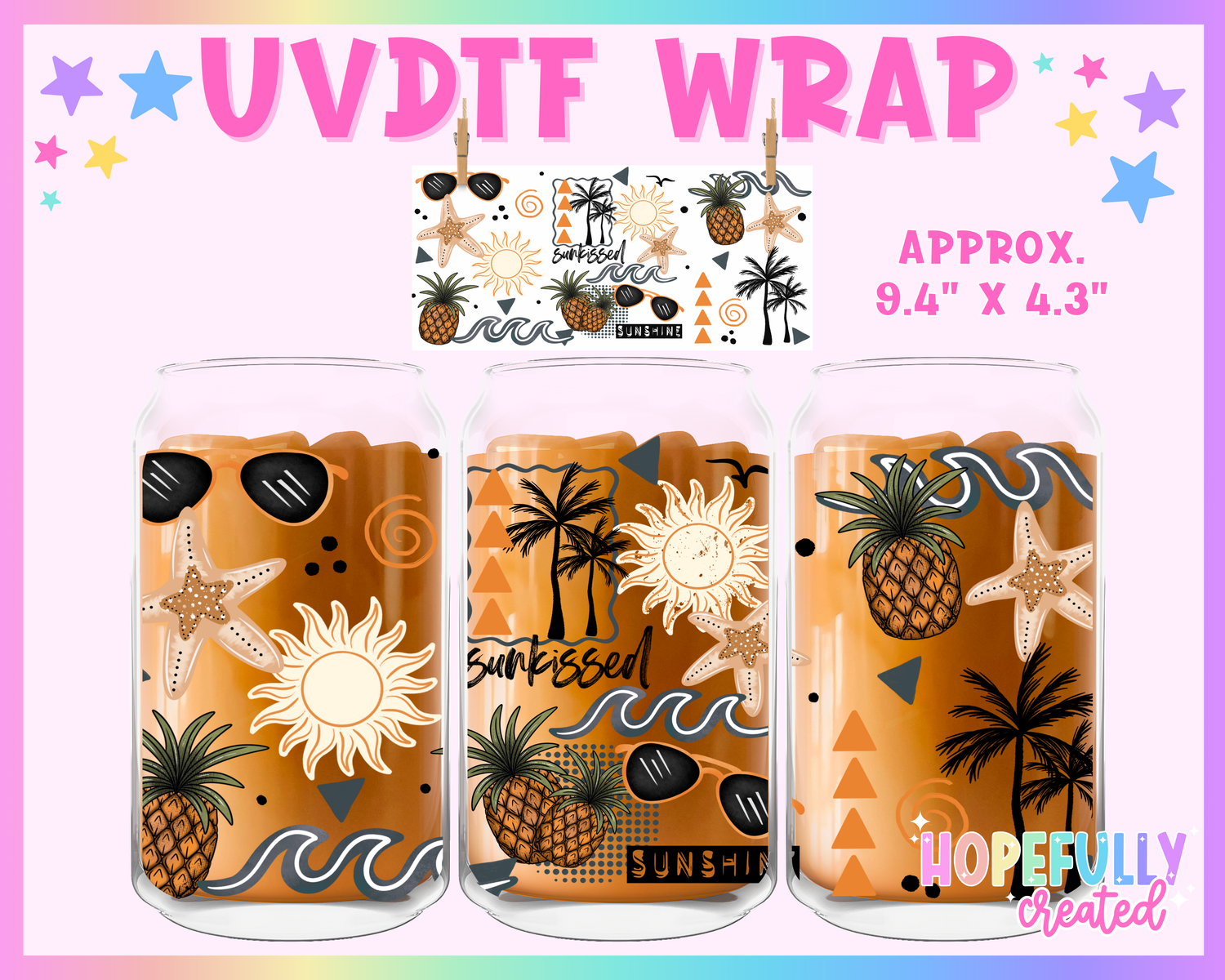 Sunkissed UVDTF Glass Can Wrap