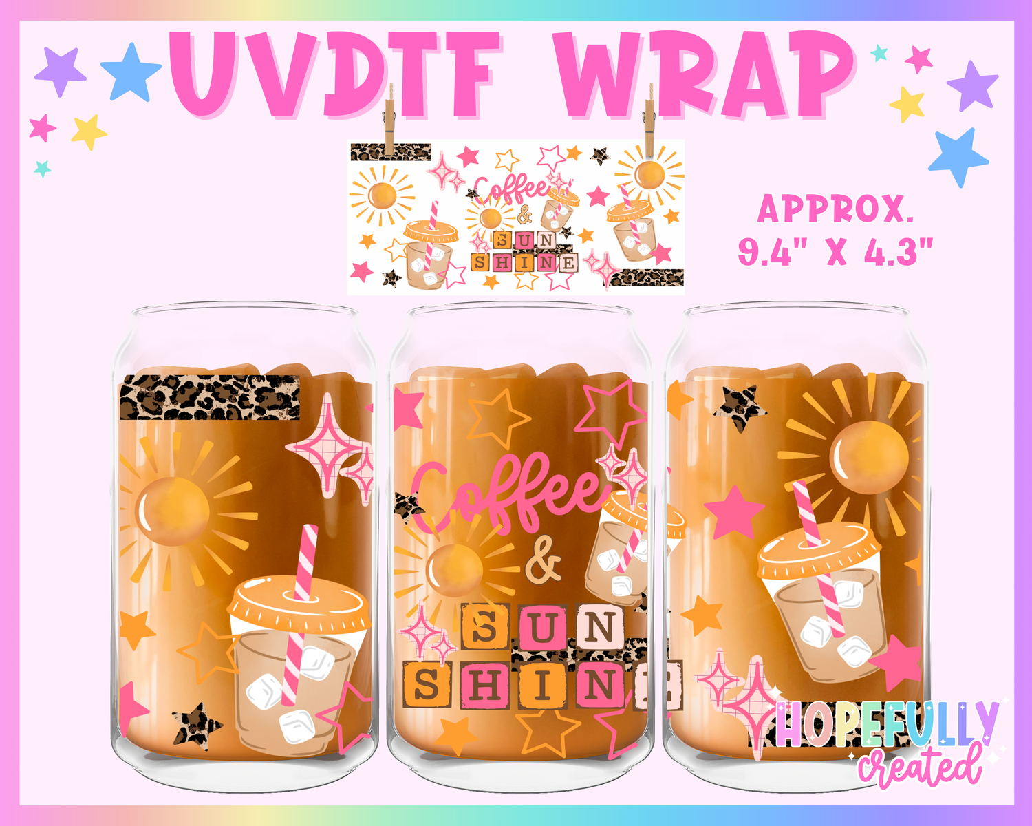 Coffee & Sunshine UVDTF Glass Can Wrap