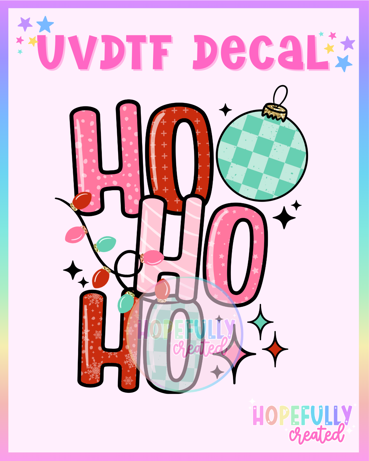 HOHOHO UVDTF Decal