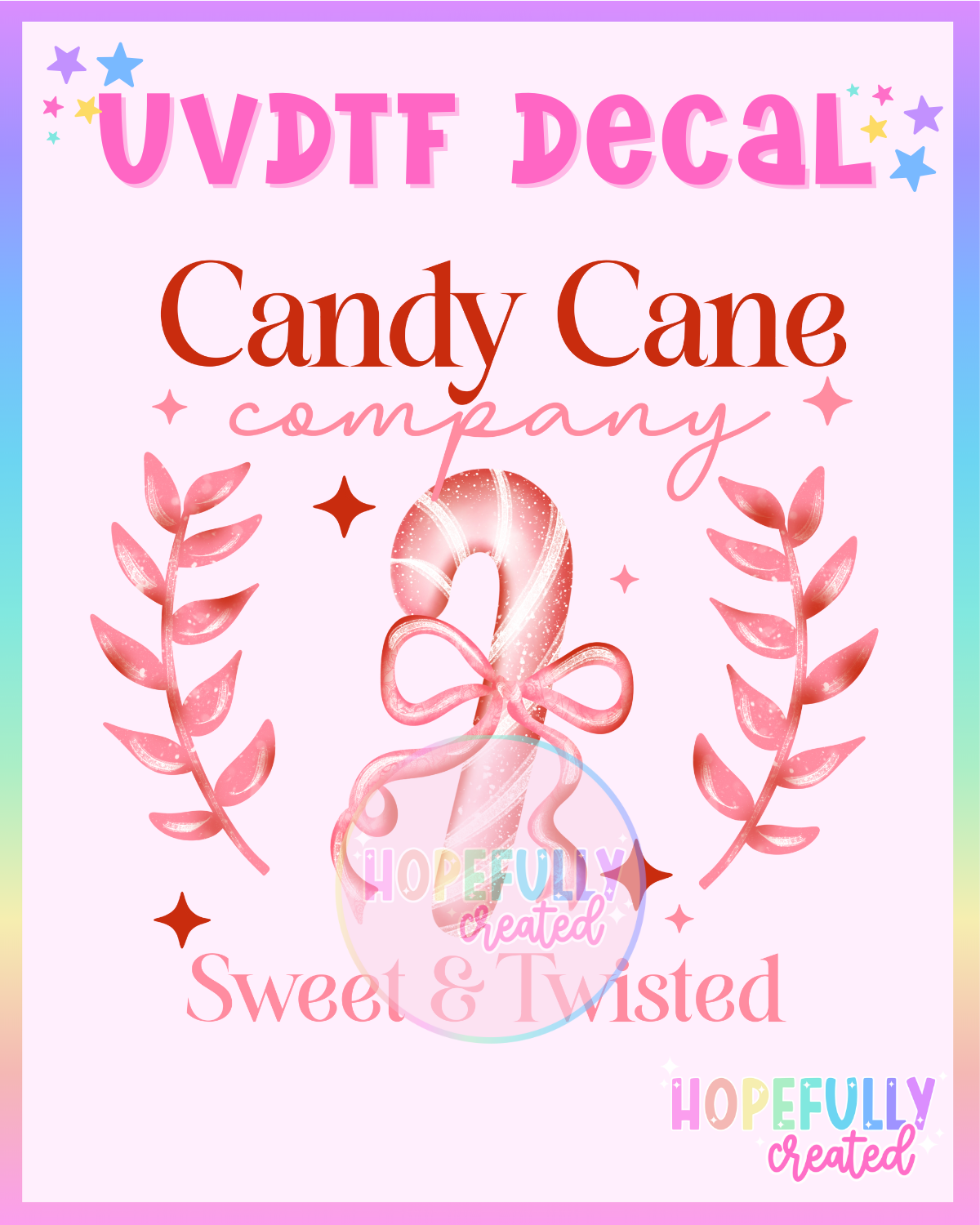 Candy Cane Company UVDTF Decal