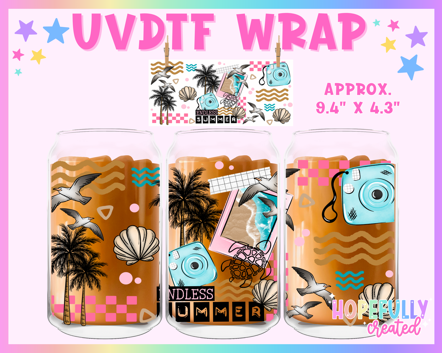 Endless Summer UVDTF Glass Can Wrap