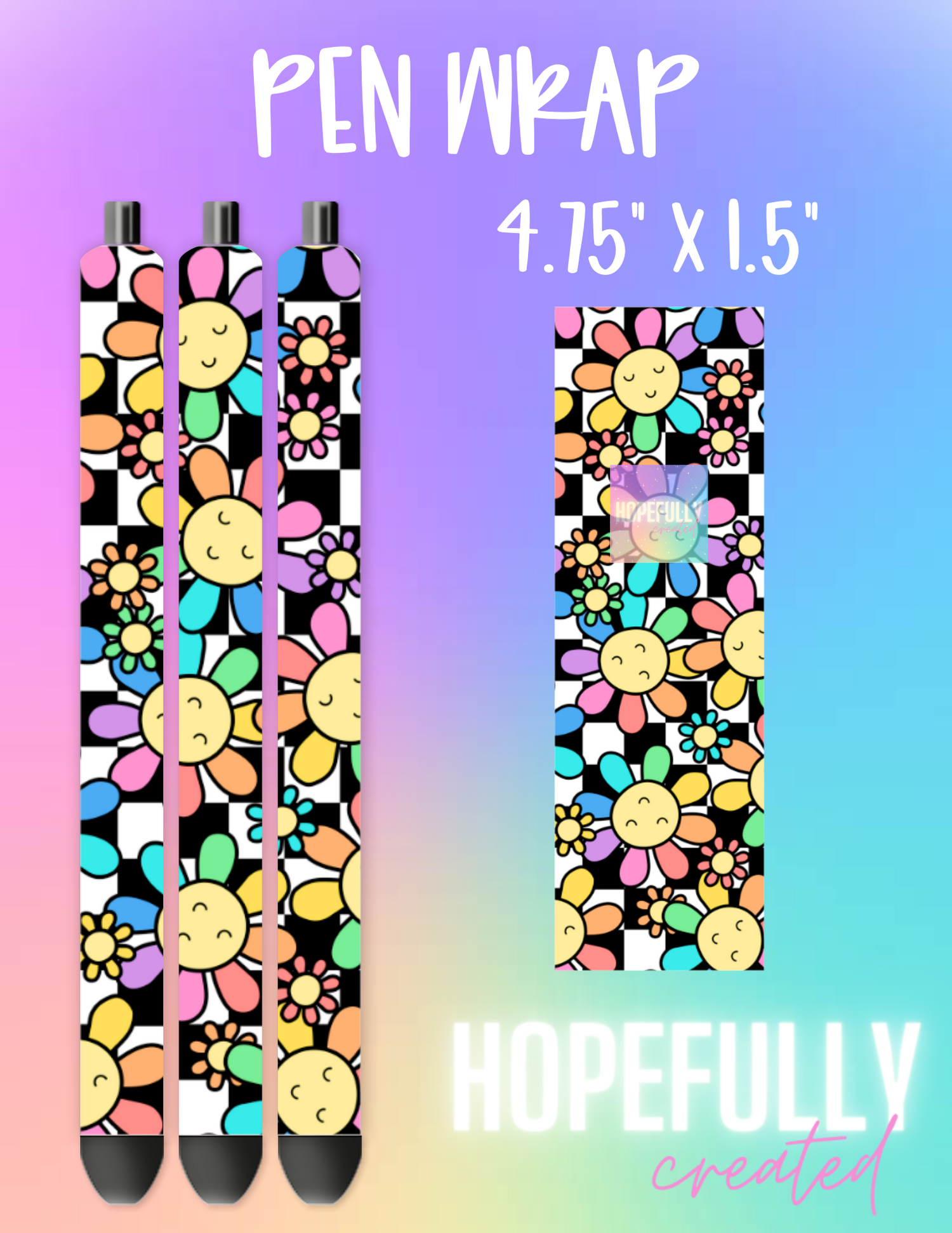 Rainbow Flowers Pen Wrap-551