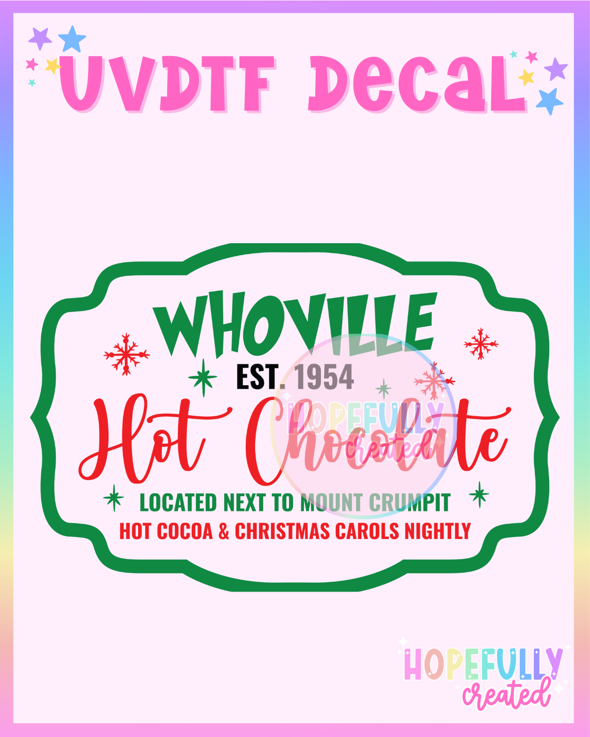 Whoville Hot Chocolate UVDTF Decal