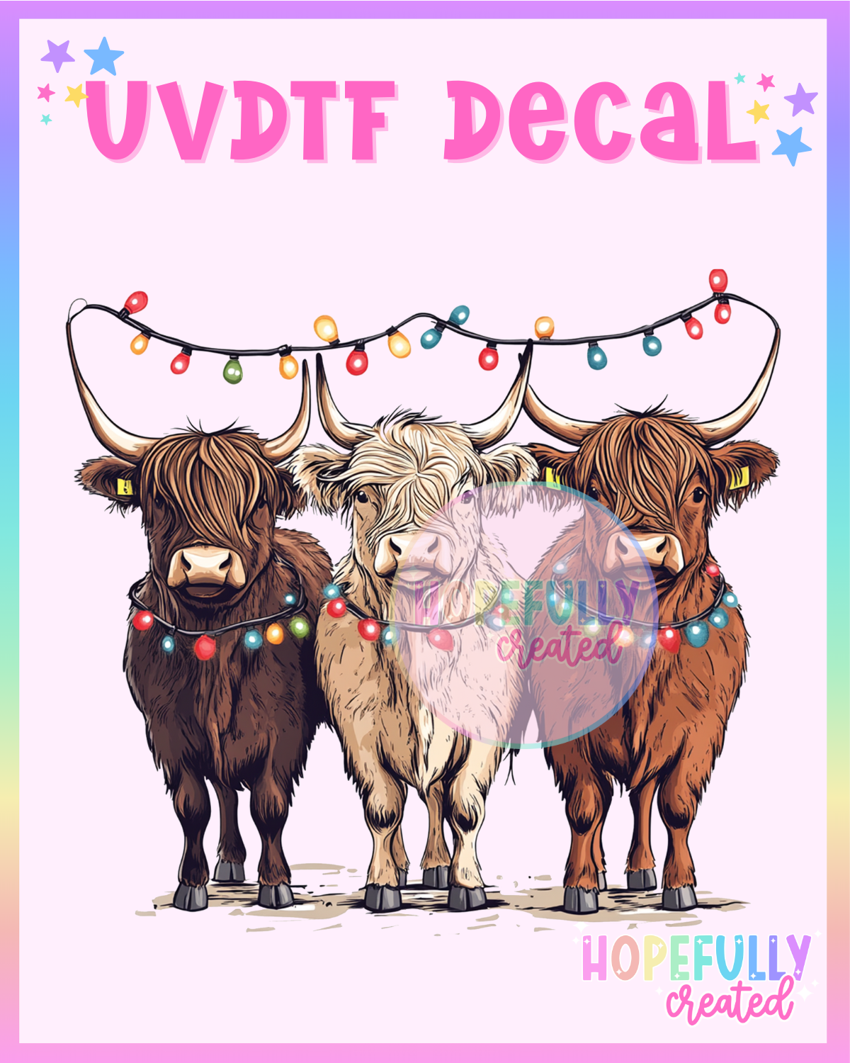 Christmas Cows UVDTF Decal