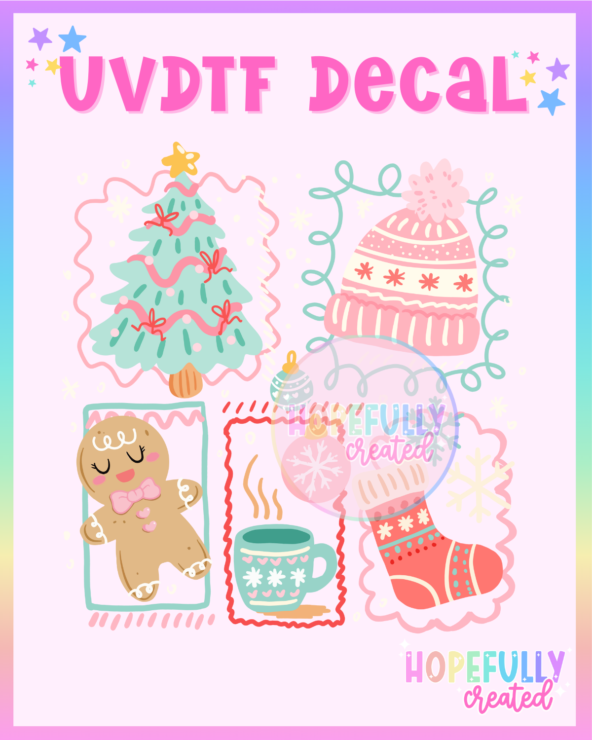 Christmas Frames UVDTF Decal