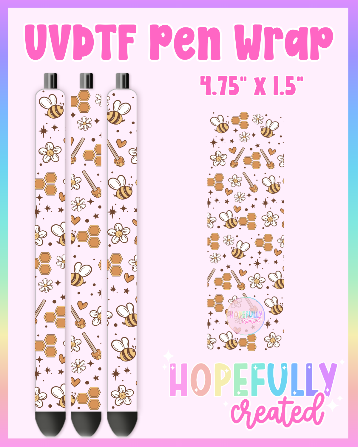 Bees UVDTF Pen Wrap
