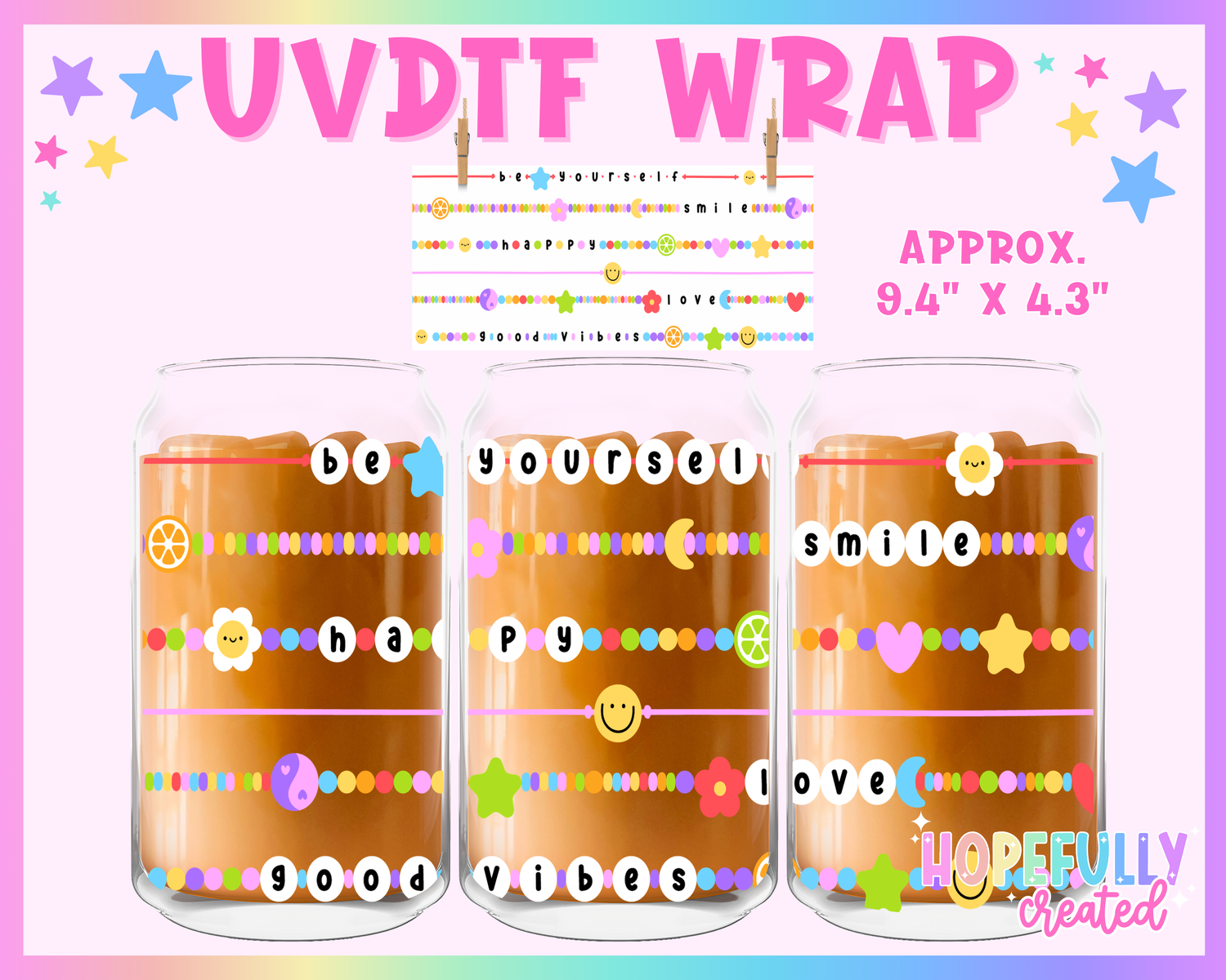 Friendship Bracelets UVDTF Glass Can Wrap