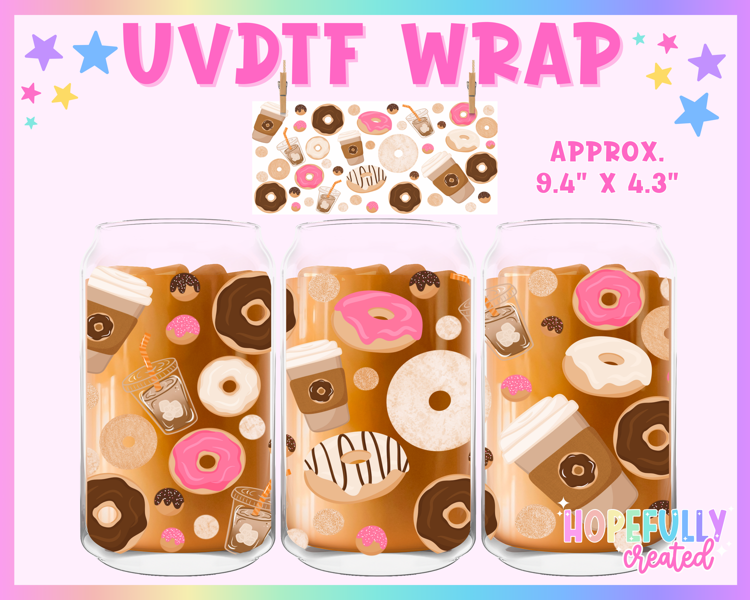 Donuts UVDTF Glass Can Wrap