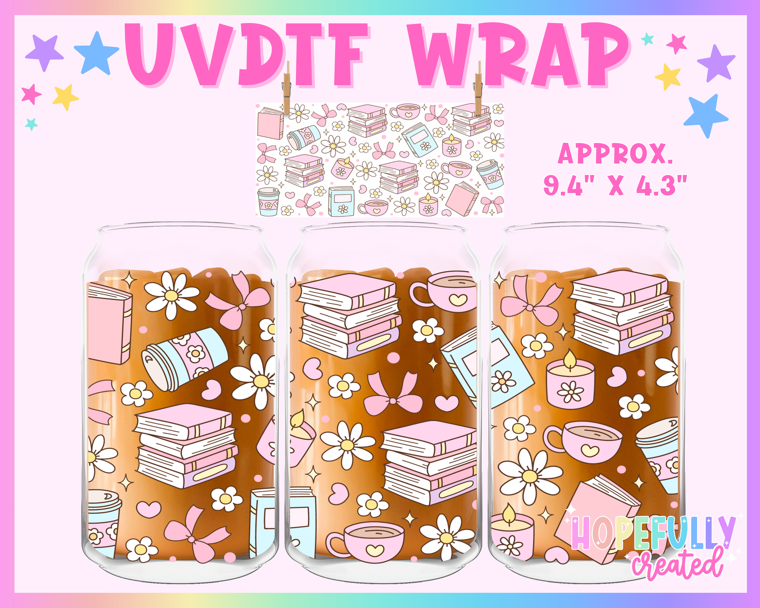 Books UVDTF Glass Can Wrap