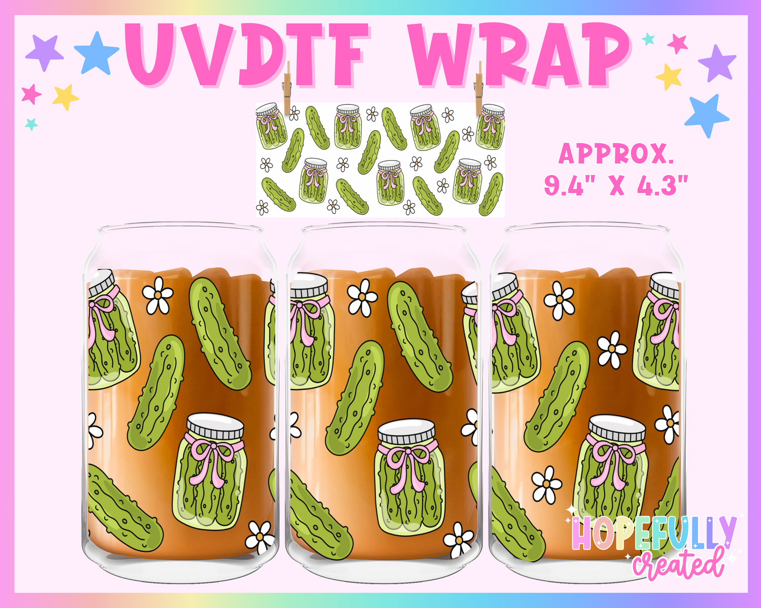 Pickles UVDTF Glass Can Wrap