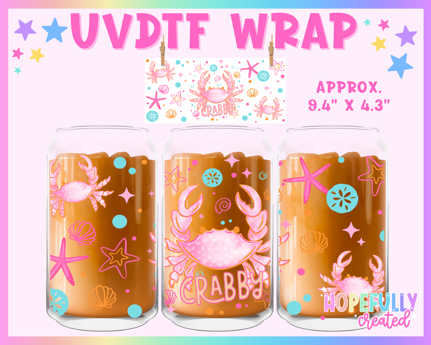 Crabby UVDTF Glass Can Wrap