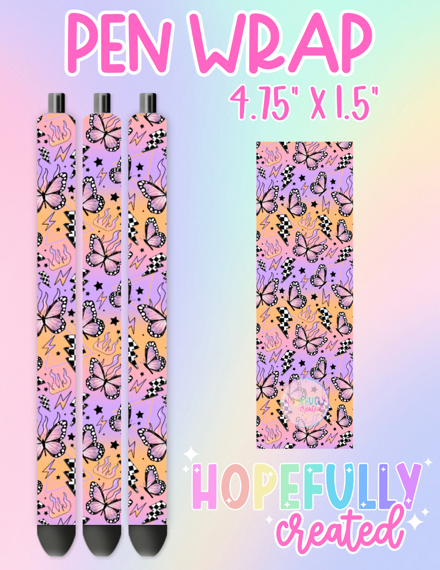 Checker Butterfly Pen Wrap-2384